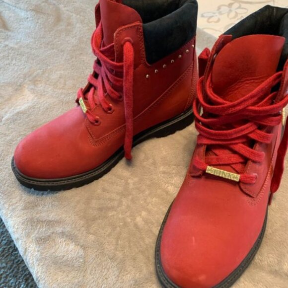 Timberland Valentine Heritage 6 Waterproof Boot Dark Red Nubuck Size 9 Womens - Picture 8 of 8